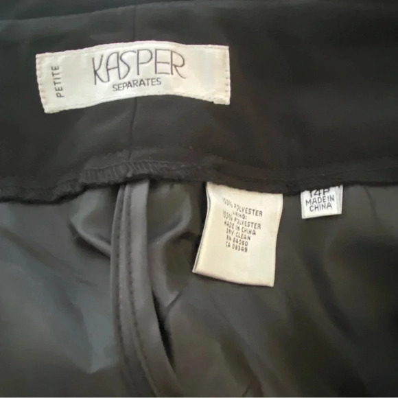 Kasper Wide Leg Black Trousers Size 14 Petite - Picture 3 of 4